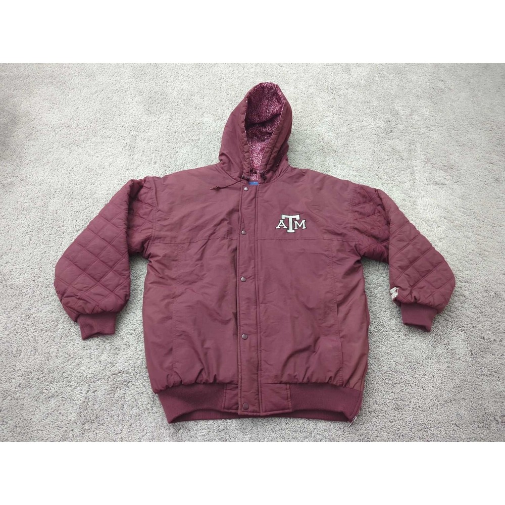 Vintage Texas A&M Aggies Hooded Jacket Mens XL NCAA‎ Starter Y2k Made in Korea